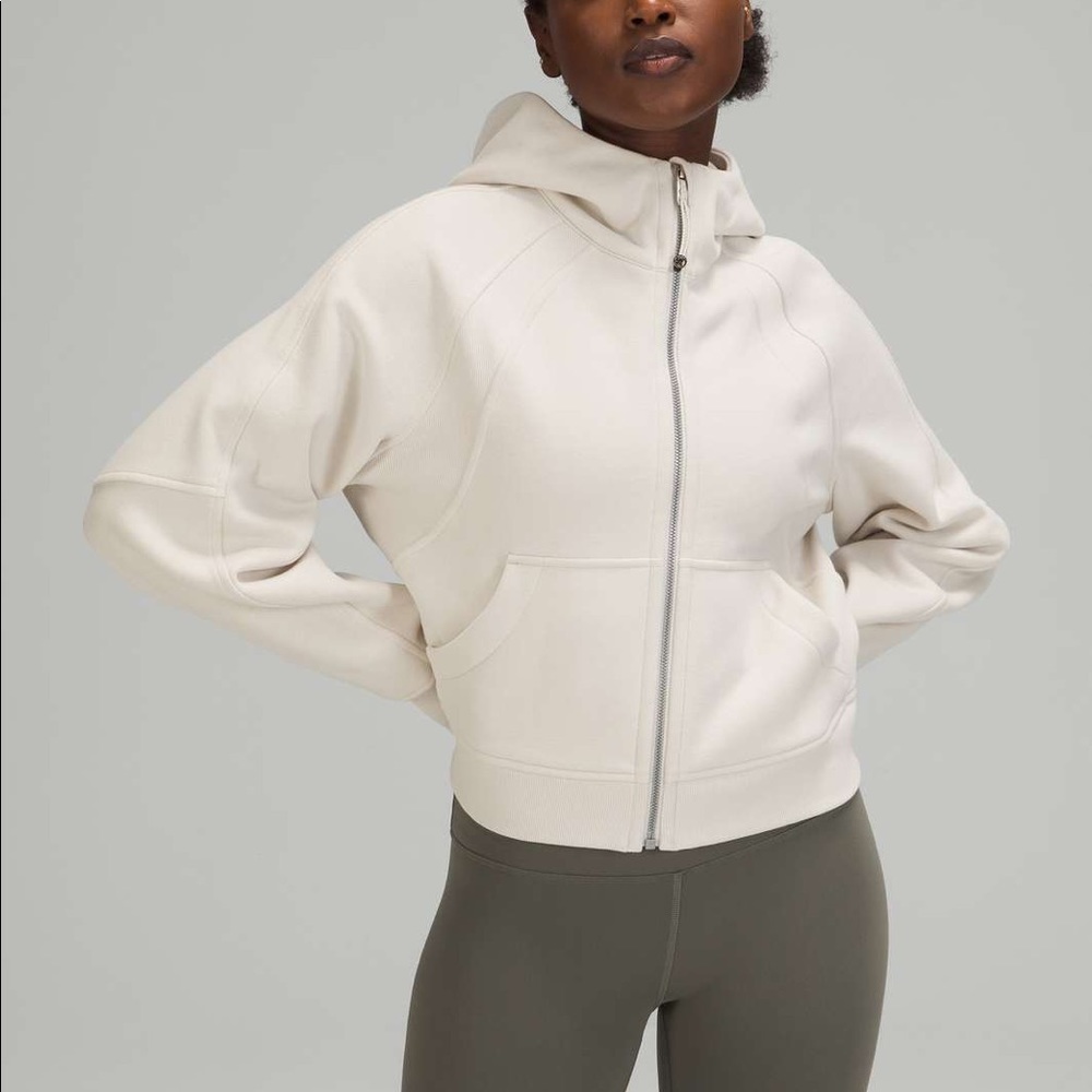 Lululemon Oversized Full Zip Scuba - White Opal XS/S